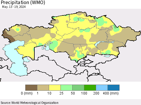 Kazakhstan Precipitation (WMO) Thematic Map For 5/13/2024 - 5/19/2024