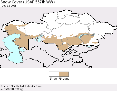 Kazakhstan Snow Cover (USAF 557th WW) Thematic Map For 12/6/2021 - 12/12/2021