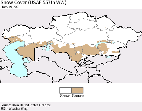 Kazakhstan Snow Cover (USAF 557th WW) Thematic Map For 12/13/2021 - 12/19/2021
