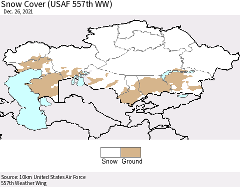 Kazakhstan Snow Cover (USAF 557th WW) Thematic Map For 12/20/2021 - 12/26/2021