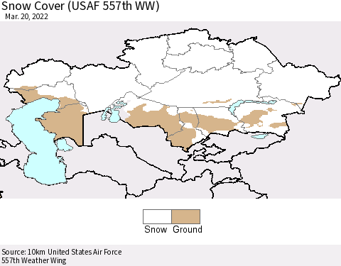 Kazakhstan Snow Cover (USAF 557th WW) Thematic Map For 3/14/2022 - 3/20/2022
