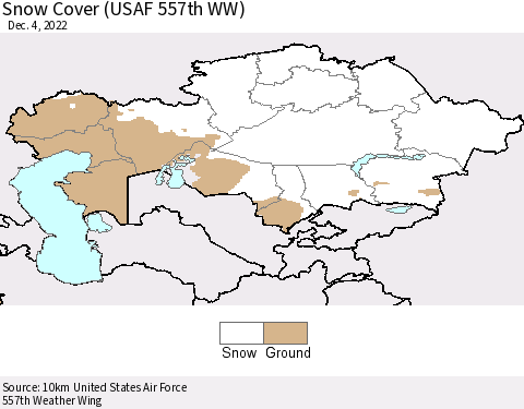 Kazakhstan Snow Cover (USAF 557th WW) Thematic Map For 11/28/2022 - 12/4/2022