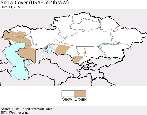 Kazakhstan Snow Cover (USAF 557th WW) Thematic Map For 12/5/2022 - 12/11/2022