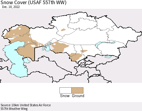 Kazakhstan Snow Cover (USAF 557th WW) Thematic Map For 12/12/2022 - 12/18/2022
