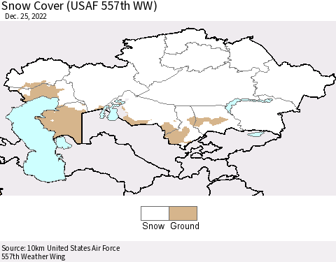 Kazakhstan Snow Cover (USAF 557th WW) Thematic Map For 12/19/2022 - 12/25/2022