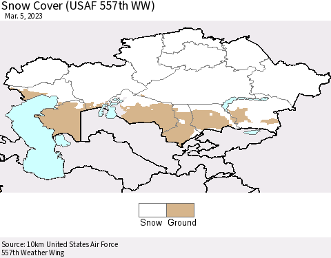 Kazakhstan Snow Cover (USAF 557th WW) Thematic Map For 2/27/2023 - 3/5/2023