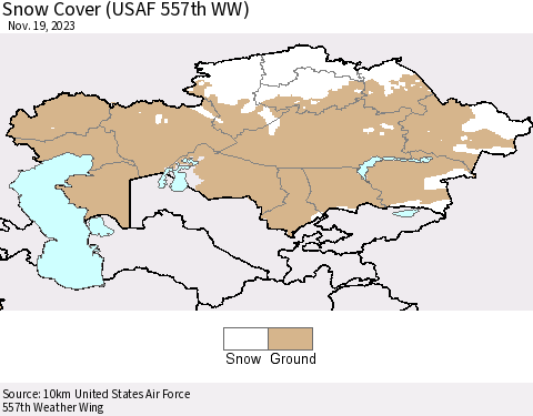 Kazakhstan Snow Cover (USAF 557th WW) Thematic Map For 11/13/2023 - 11/19/2023