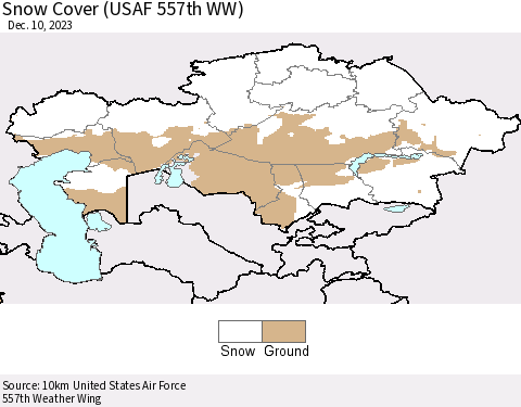 Kazakhstan Snow Cover (USAF 557th WW) Thematic Map For 12/4/2023 - 12/10/2023