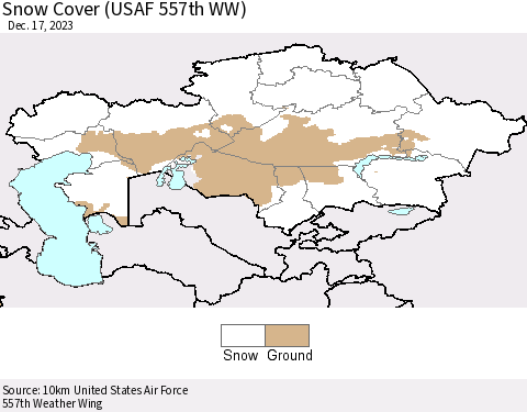 Kazakhstan Snow Cover (USAF 557th WW) Thematic Map For 12/11/2023 - 12/17/2023