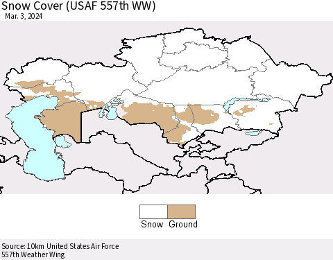 Kazakhstan Snow Cover (USAF 557th WW) Thematic Map For 2/26/2024 - 3/3/2024