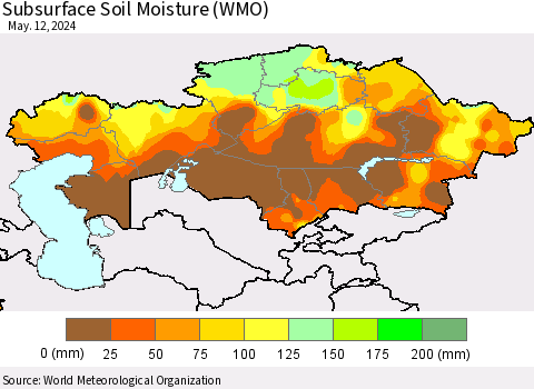 Kazakhstan Subsurface Soil Moisture (WMO) Thematic Map For 5/6/2024 - 5/12/2024