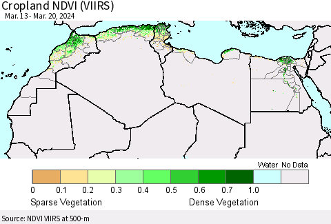 North Africa Cropland NDVI (VIIRS) Thematic Map For 3/13/2024 - 3/20/2024