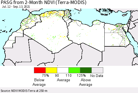 North Africa PASG from 2-Month NDVI (Terra-MODIS) Thematic Map For 9/6/2021 - 9/13/2021