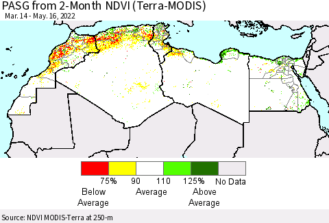 North Africa PASG from 2-Month NDVI (Terra-MODIS) Thematic Map For 5/9/2022 - 5/16/2022