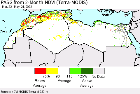 North Africa PASG from 2-Month NDVI (Terra-MODIS) Thematic Map For 5/17/2022 - 5/24/2022