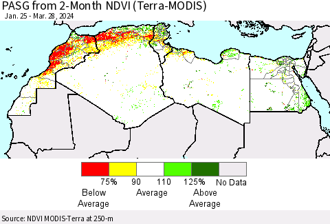 North Africa PASG from 2-Month NDVI (Terra-MODIS) Thematic Map For 3/21/2024 - 3/28/2024
