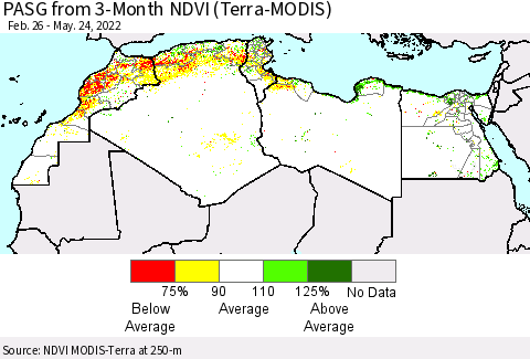 North Africa PASG from 3-Month NDVI (Terra-MODIS) Thematic Map For 5/17/2022 - 5/24/2022