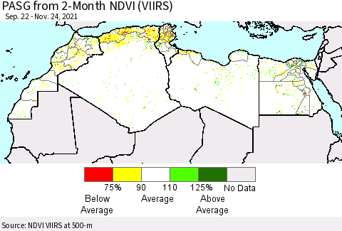 North Africa PASG from 2-Month NDVI (VIIRS) Thematic Map For 11/17/2021 - 11/24/2021