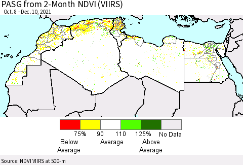 North Africa PASG from 2-Month NDVI (VIIRS) Thematic Map For 12/3/2021 - 12/10/2021