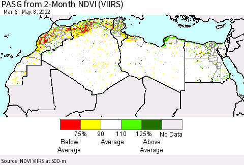 North Africa PASG from 2-Month NDVI (VIIRS) Thematic Map For 5/1/2022 - 5/8/2022