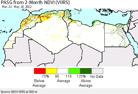 North Africa PASG from 2-Month NDVI (VIIRS) Thematic Map For 5/17/2022 - 5/24/2022