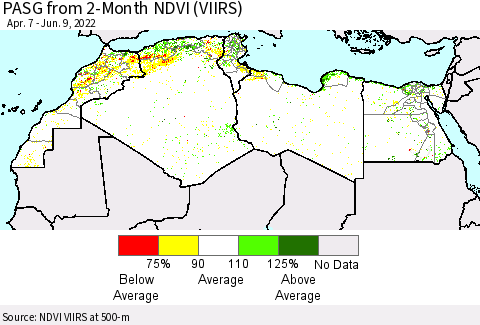 North Africa PASG from 2-Month NDVI (VIIRS) Thematic Map For 6/2/2022 - 6/9/2022
