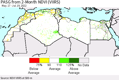North Africa PASG from 2-Month NDVI (VIIRS) Thematic Map For 7/12/2022 - 7/19/2022