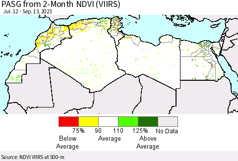 North Africa PASG from 2-Month NDVI (VIIRS) Thematic Map For 9/6/2023 - 9/13/2023