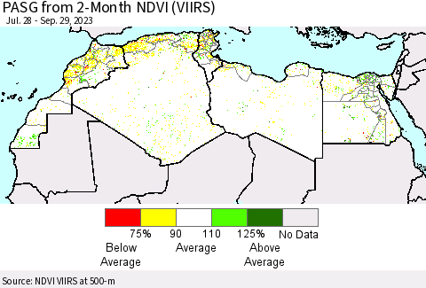 North Africa PASG from 2-Month NDVI (VIIRS) Thematic Map For 9/22/2023 - 9/29/2023