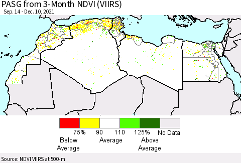 North Africa PASG from 3-Month NDVI (VIIRS) Thematic Map For 12/3/2021 - 12/10/2021