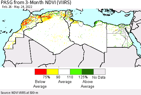 North Africa PASG from 3-Month NDVI (VIIRS) Thematic Map For 5/17/2022 - 5/24/2022