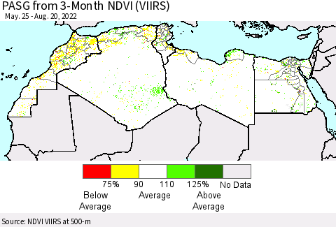 North Africa PASG from 3-Month NDVI (VIIRS) Thematic Map For 8/13/2022 - 8/20/2022