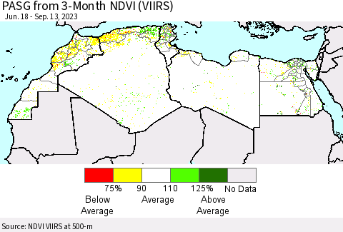 North Africa PASG from 3-Month NDVI (VIIRS) Thematic Map For 9/6/2023 - 9/13/2023