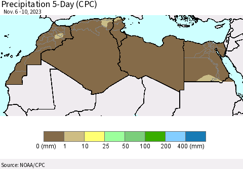North Africa Precipitation 5-Day (CPC) Thematic Map For 11/6/2023 - 11/10/2023