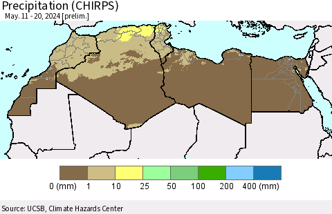 North Africa Precipitation (CHIRPS) Thematic Map For 5/11/2024 - 5/20/2024