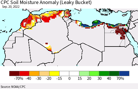 North Africa CPC Soil Moisture Anomaly (Leaky Bucket) Thematic Map For 9/16/2022 - 9/20/2022