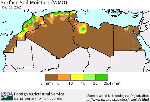 North Africa Surface Soil Moisture (WMO) Thematic Map For 12/5/2022 - 12/11/2022