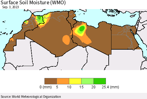 North Africa Surface Soil Moisture (WMO) Thematic Map For 8/28/2023 - 9/3/2023