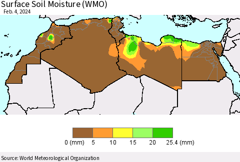 North Africa Surface Soil Moisture (WMO) Thematic Map For 1/29/2024 - 2/4/2024