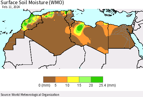 North Africa Surface Soil Moisture (WMO) Thematic Map For 2/5/2024 - 2/11/2024
