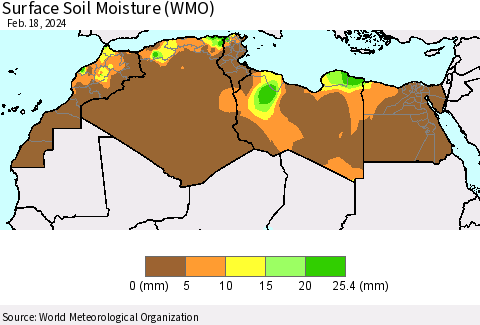 North Africa Surface Soil Moisture (WMO) Thematic Map For 2/12/2024 - 2/18/2024