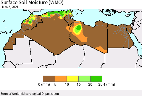 North Africa Surface Soil Moisture (WMO) Thematic Map For 2/26/2024 - 3/3/2024