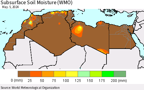 North Africa Subsurface Soil Moisture (WMO) Thematic Map For 4/29/2024 - 5/5/2024