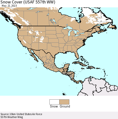 North America Snow Cover (USAF 557th WW) Thematic Map For 5/15/2023 - 5/21/2023