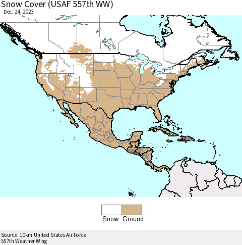North America Snow Cover (USAF 557th WW) Thematic Map For 12/18/2023 - 12/24/2023