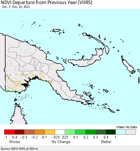 Papua New Guinea NDVI Departure from Previous Year (VIIRS) Thematic Map For 12/3/2022 - 12/10/2022