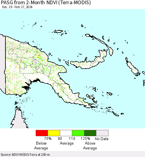 Papua New Guinea PASG from 2-Month NDVI (Terra-MODIS) Thematic Map For 2/10/2024 - 2/17/2024