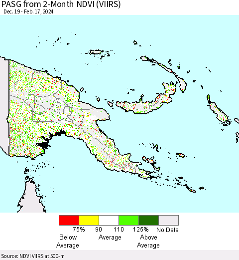 Papua New Guinea PASG from 2-Month NDVI (VIIRS) Thematic Map For 2/10/2024 - 2/17/2024