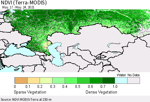 Russian Federation NDVI (Terra-MODIS) Thematic Map For 5/17/2021 - 5/24/2021