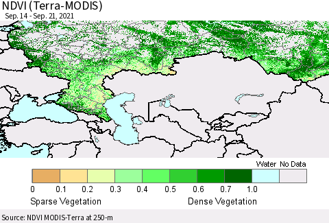 Russian Federation NDVI (Terra-MODIS) Thematic Map For 9/14/2021 - 9/21/2021
